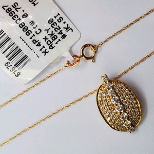18kt solid Yellow Gold - Natural Diamonds Pendant